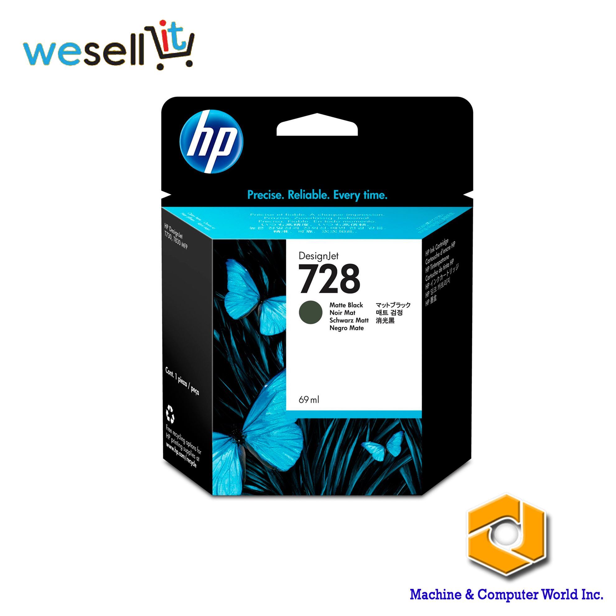 WeSellIT. HP 728 69-ml Matte Black Ink Crtg