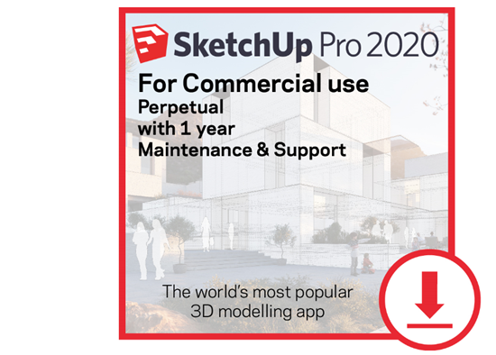 Picture of SketchUp Pro Perpetual 2020  w/ 1 Year Maintenance and Support