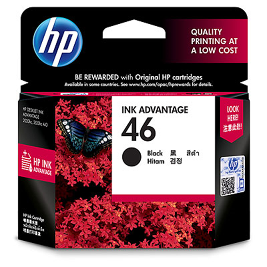 Picture of HP 46 Black Original Ink Advantage Cartridge