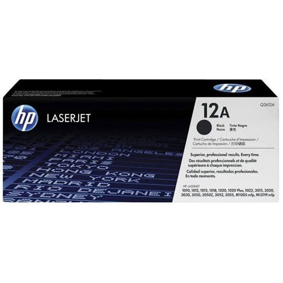 Picture of HP Q2612A Black Original LaserJet Toner Cartridge