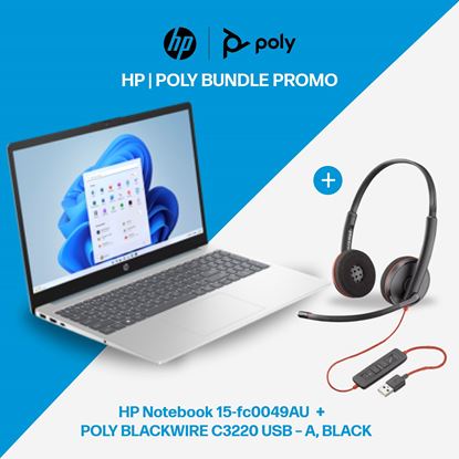 Picture of HP Notebook 15-fc0049AU with Poly Headset