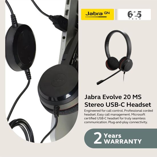 Picture of Jabra Evolve 20 MS Stereo USB-C Headset