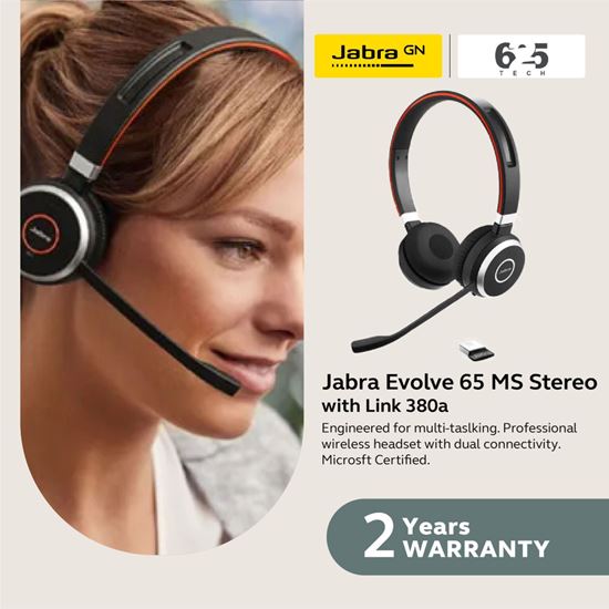 Picture of Jabra Evolve 65 SE MS Stereo with link 380-a