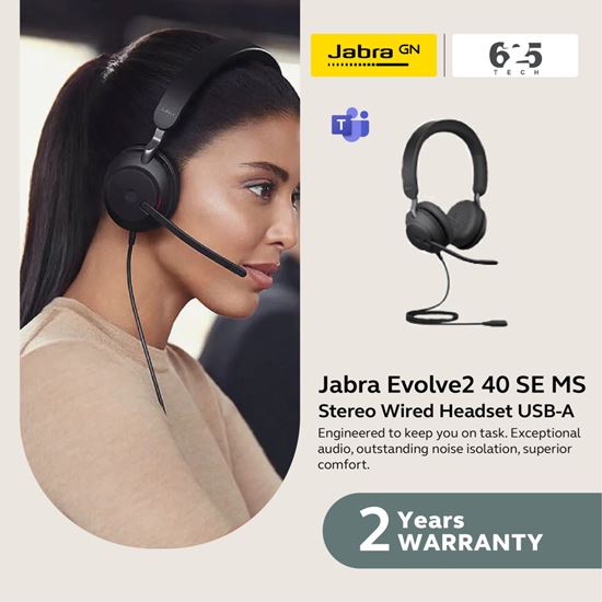 Picture of Jabra Evolve2 40 SE MS Stereo Wired Headsets USB-A
