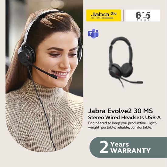 Picture of Jabra Evolve2 30 MS Stereo Wired Headsets USB-A