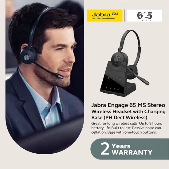 Picture of Jabra Engage 65 MS Stereo Wireless  Headset With Charging Base (PH DECT Version)