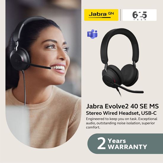 Picture of Jabra Evolve2 40 SE MS Stereo Wired Headsets USB-C