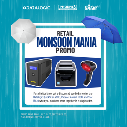 Picture of Retail Monsoon Bundle - Datalogic Quickscan 2200 | Phoenix Valiant 1000 | Star BSC10