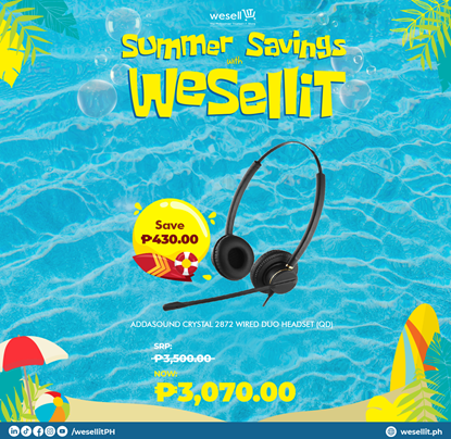 Picture of Addasound Crystal 2872 Wired Duo Headset (Qd)